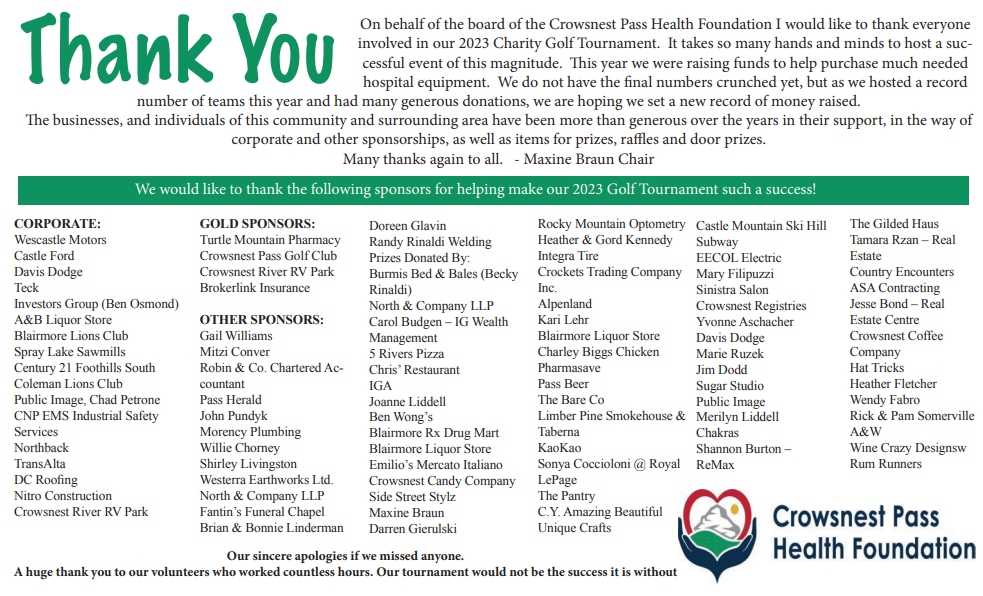 Thank You to our 2023 Tournament Sponsors!